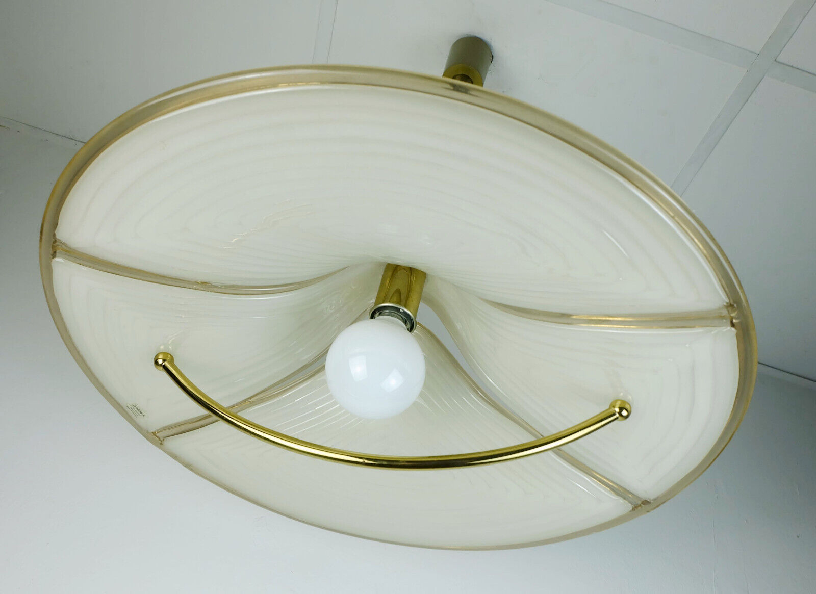 large cristallux hustadt adlustable PENDANT LAMP acrylic and brass