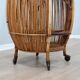 1960s Italian mid-century modern rattan barrel bar cart