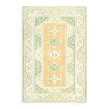 Vintage Turkish Oushak Handmade Wool Cotton Beige Area Rug 162x242