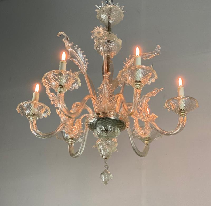 Venetian Lustre In Murano Glass 6 Arm Of Light
