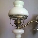 Gloss metallic patinated and gold and double opalines three fires Scandinavian style of the 30s