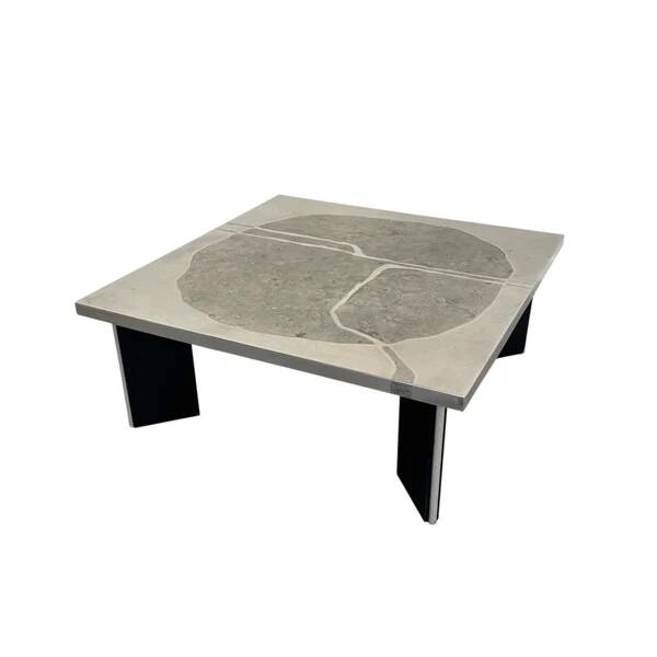 Heinz Lilienthal etched stainless steel coffee table, 1970s