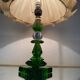Lampe cristal émeraude Art Déco