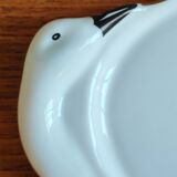 Vintage Porcelain Foie Gras Tray | Oval Duck/Swan Shaped Dish