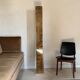Totem column floor lamp in glass and vintage brass