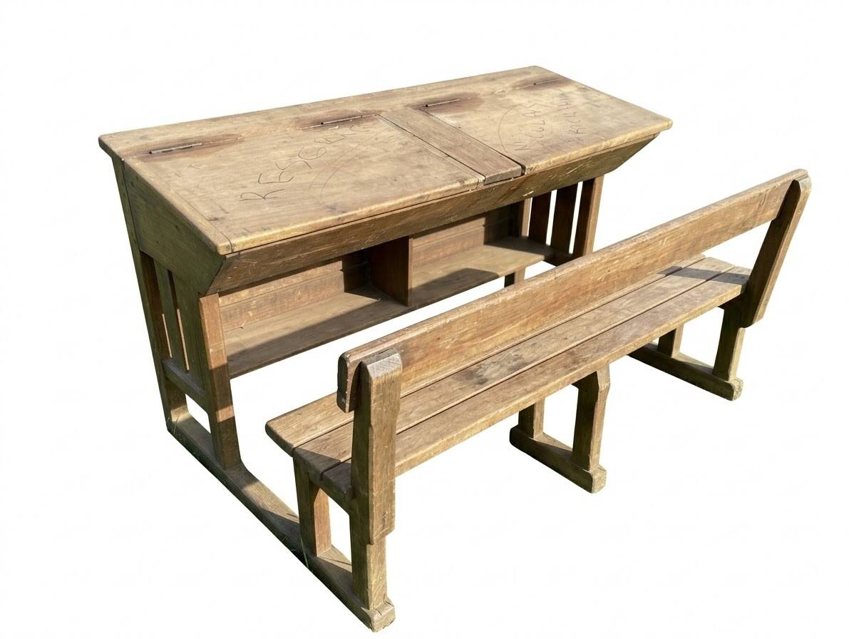 School desk for 2 with bench
