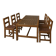 6 × chairs / dining table in oak / table openwork top / 2 inlaid glass panels / open woven leather seats / original set in very good condition / France 1950s