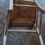 Set of 4 straw chairs in cherry wood