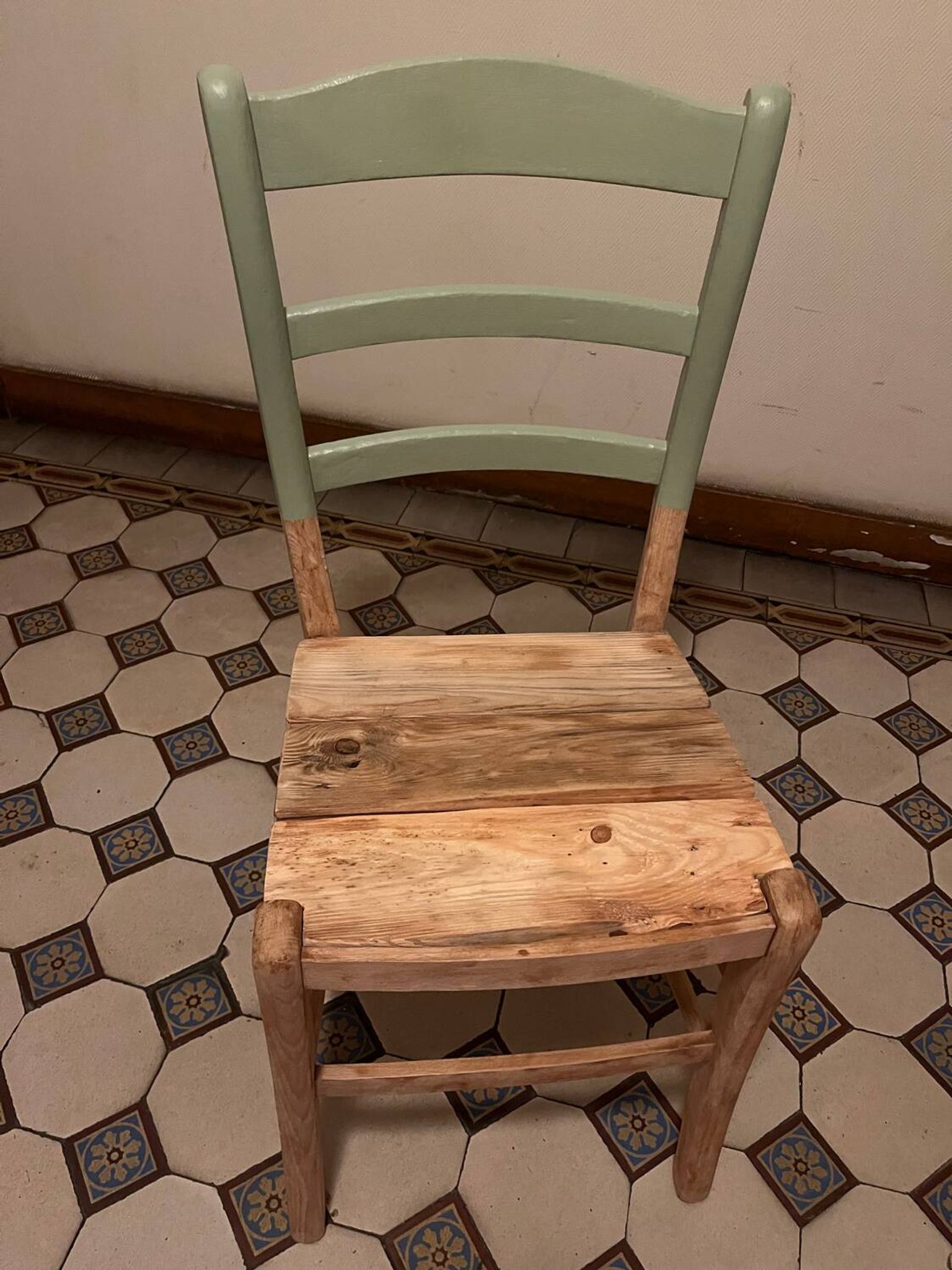 Vintage green wooden chair