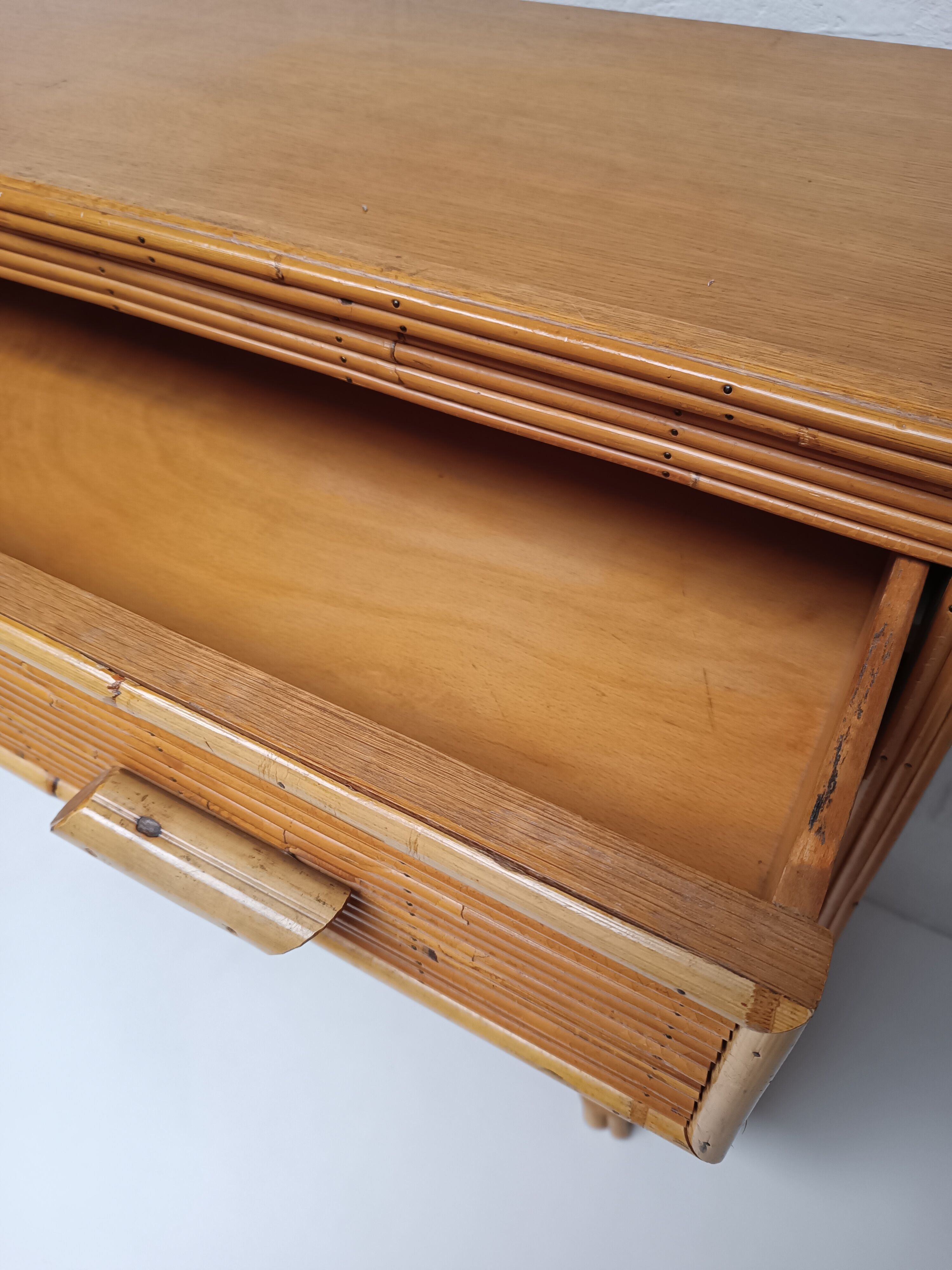 Rattan chest of drawers 60s-70s