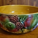 Saladier Barbotine Sarreguemines motif Fruits