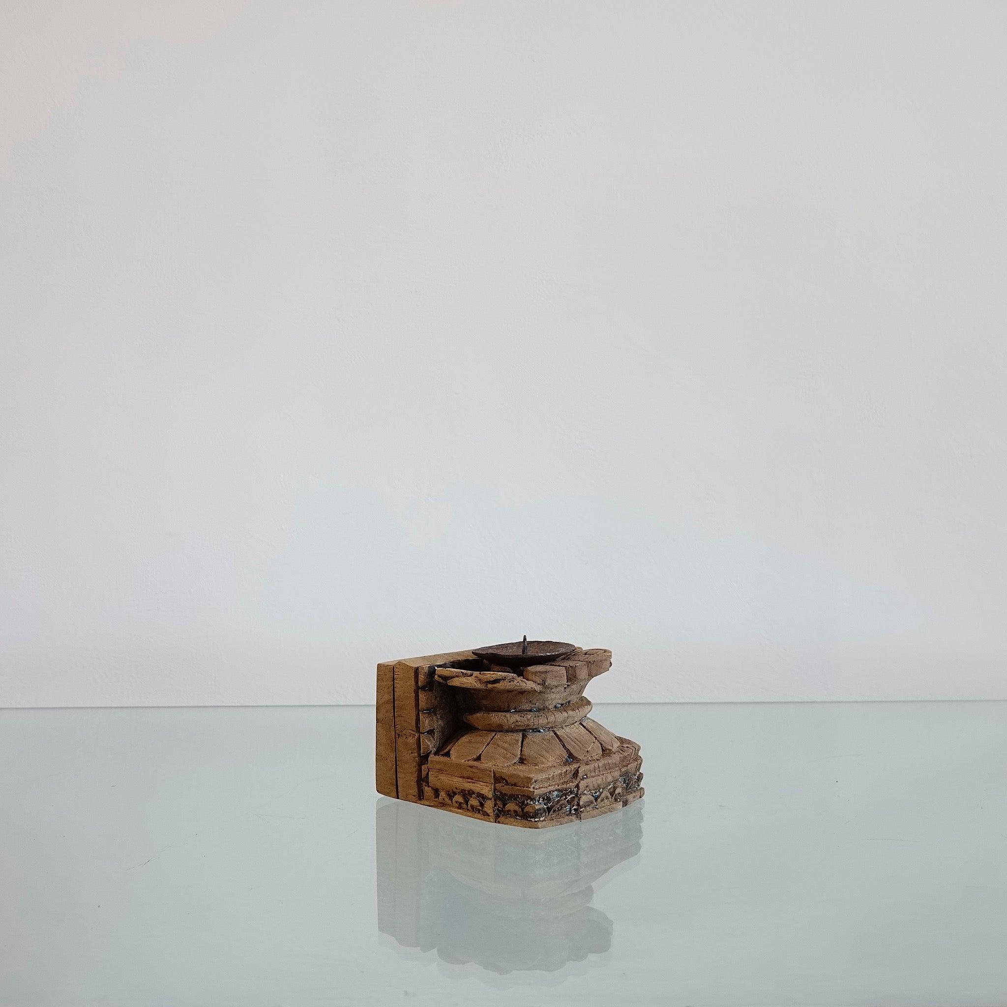 Old wooden candle holder