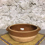 Salad bowl in raw stoneware and varnish