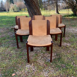 Series of 6 70s Scandinavian style chairs