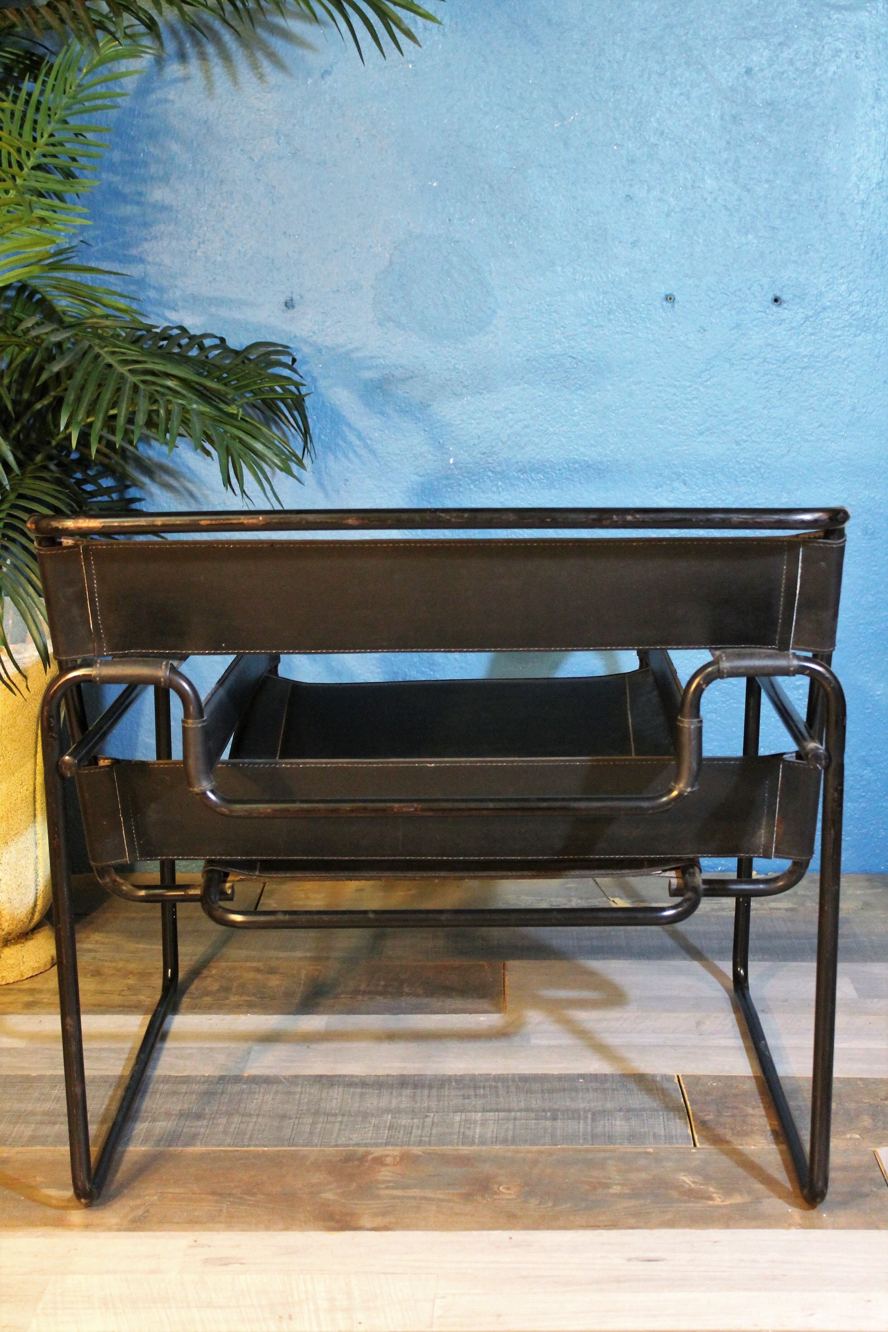 Metal armchair and leather, 1970s