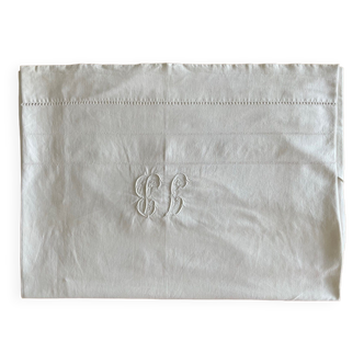 Old linen / cotton sheet. embroidered
