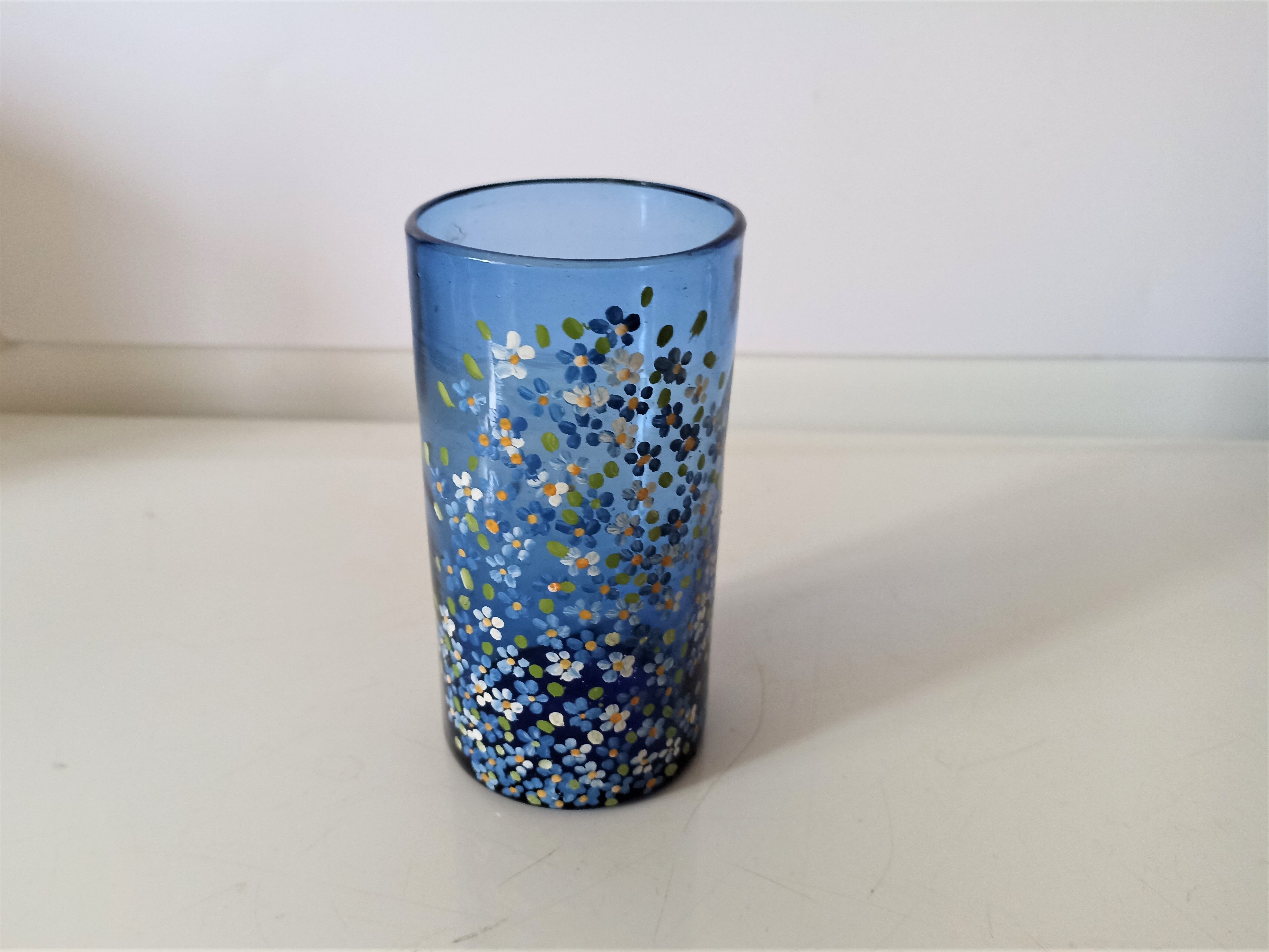 Vase verre soufflé peint à la main