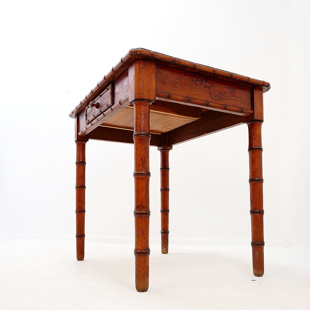 French faux bamboo desk in pine - Early 20th century