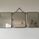 Ancient triptych barber mirror  - 25x66cm