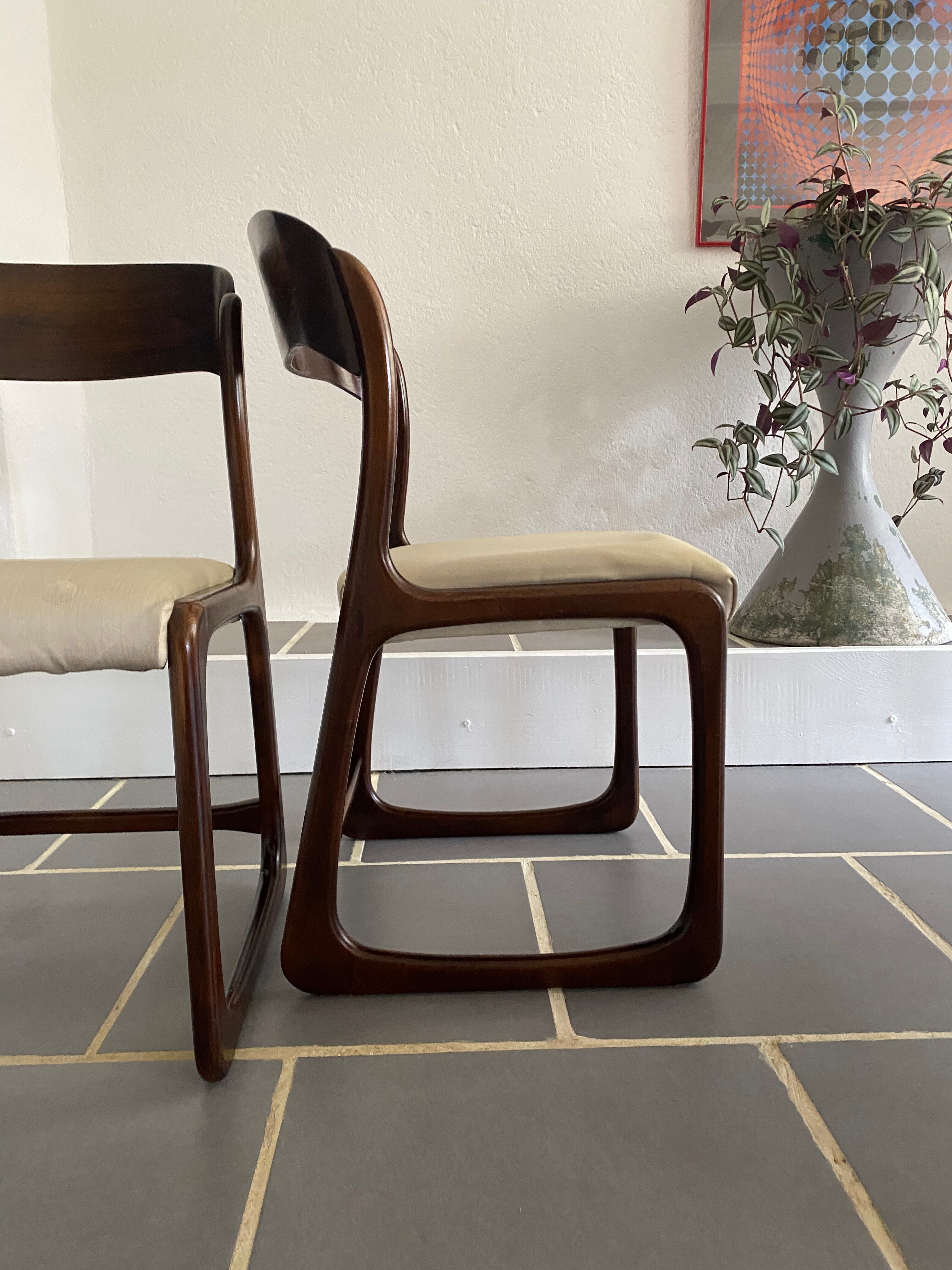 Pair of Baumann chairs model sled