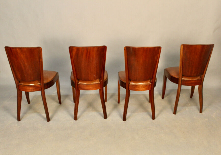 Set of 4 chairs "gondole" art deco in palissandre