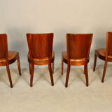 Set of 4 chairs "gondole" art deco in palissandre