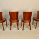 Set of 4 chairs "gondole" art deco in palissandre