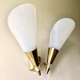 Double cone wall lamp plexiglas 1950