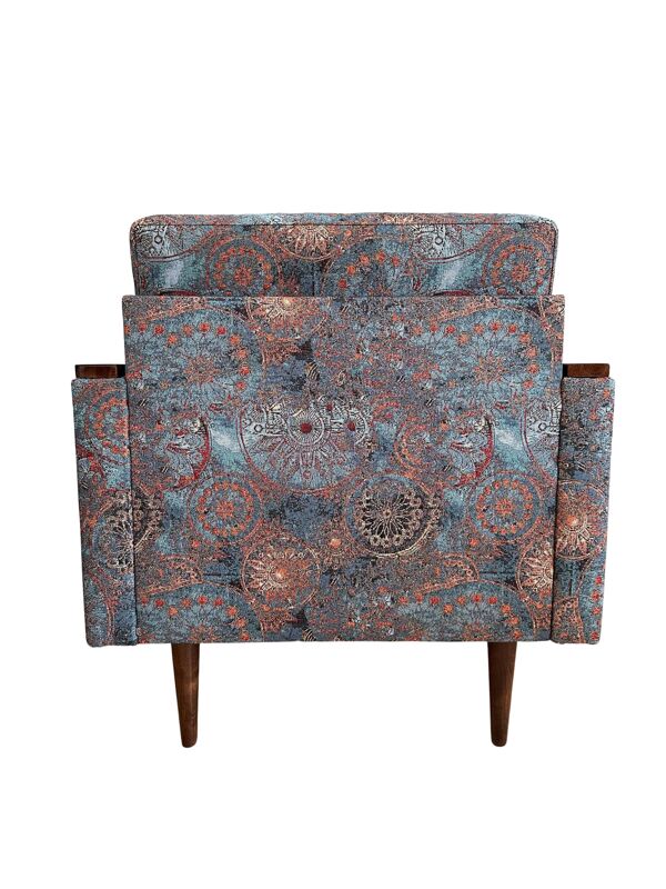 Fauteuils géométriques du milieu du siècle avec motif ethnique, Europe, années 1970
