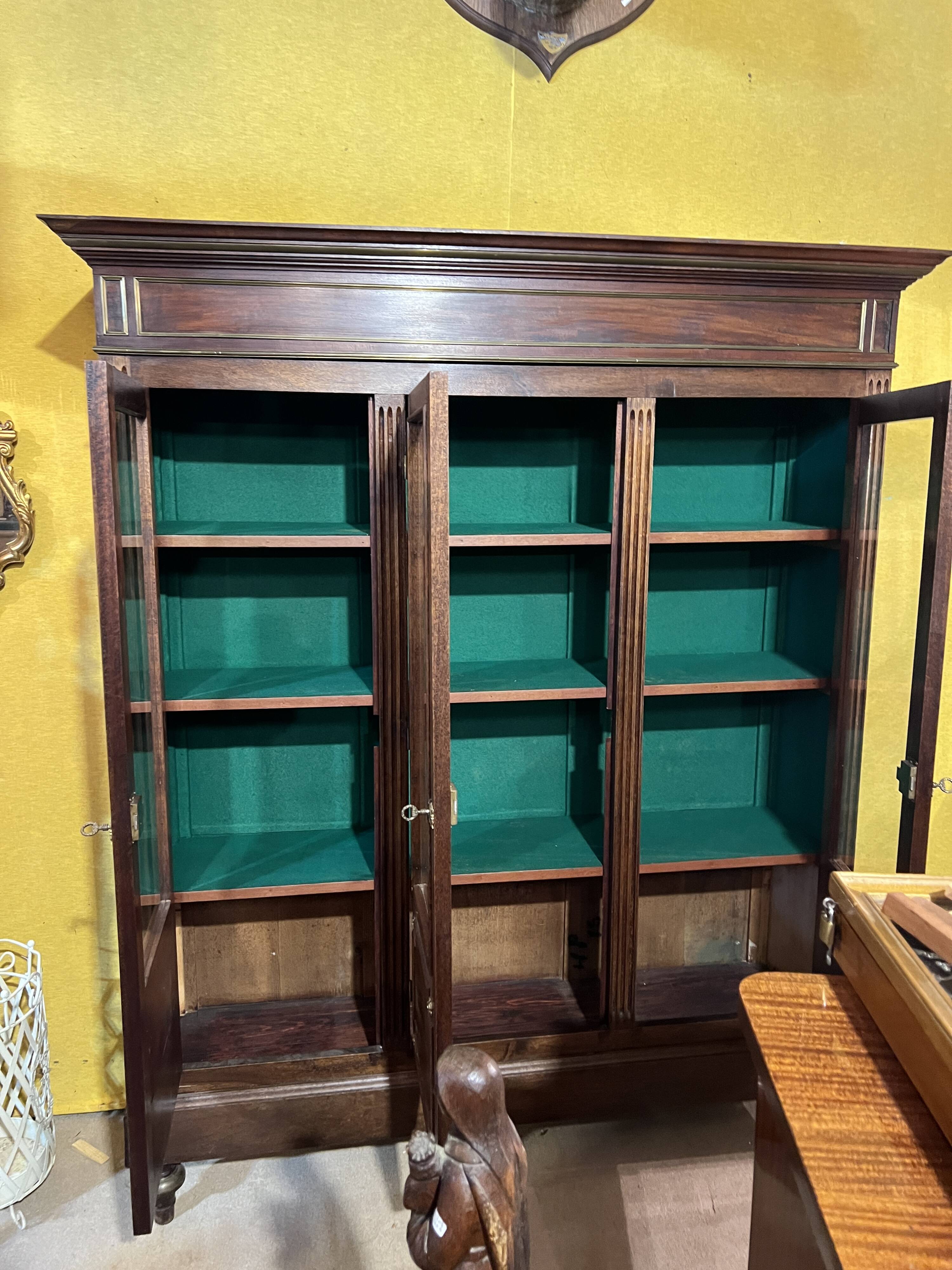 Louis XVI style mahogany bookcase, 3 doors