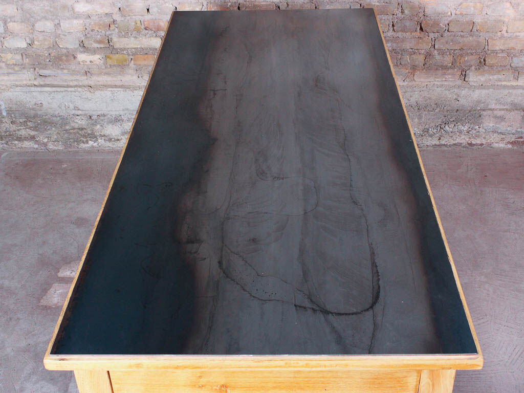 Solid wooden steel tray counter