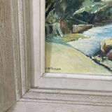 Oil on wood Mediterranean Sea J.Bellemont