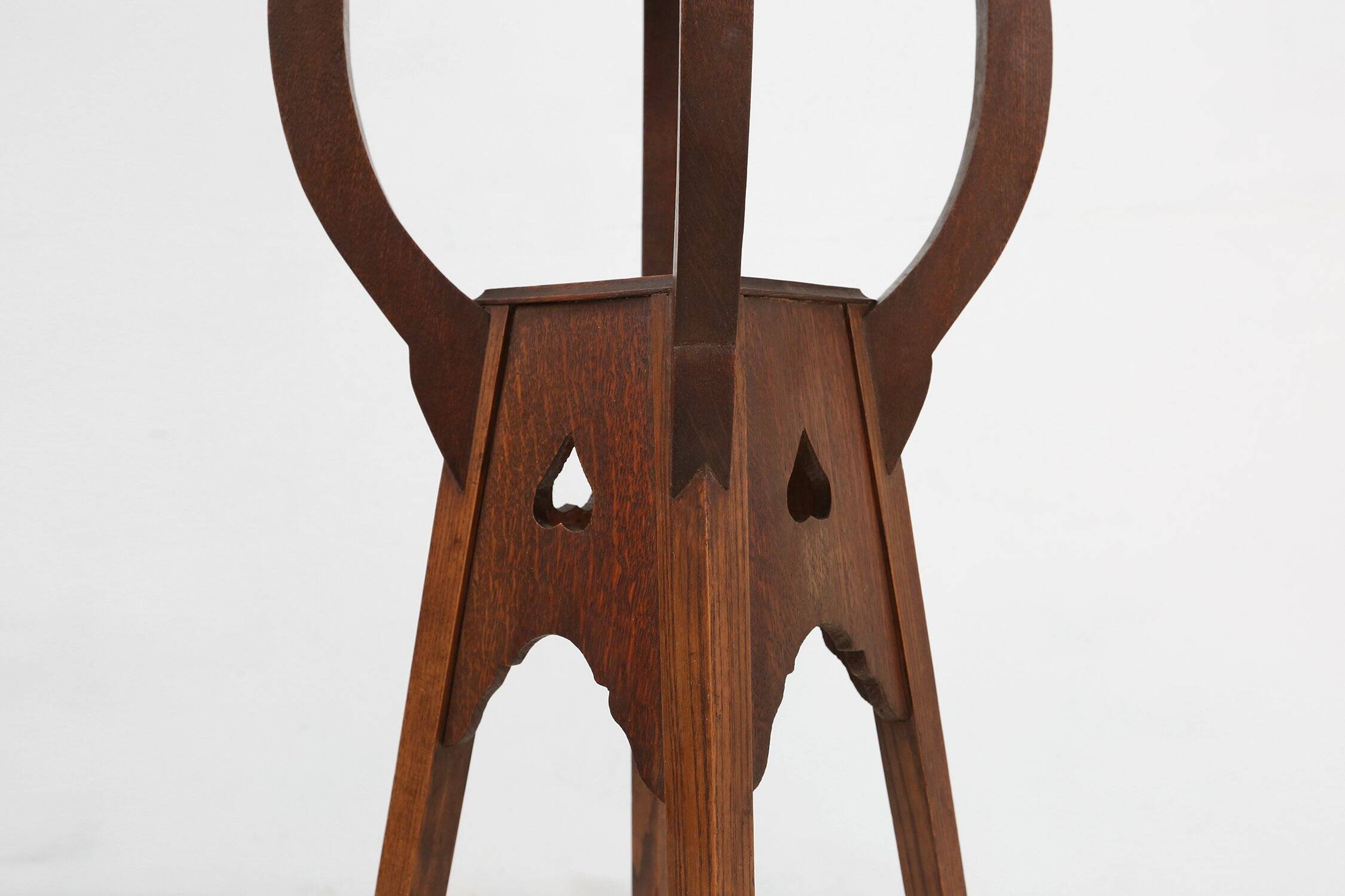 Art Deco Piedestal or Console Table in Oak, France 1940s