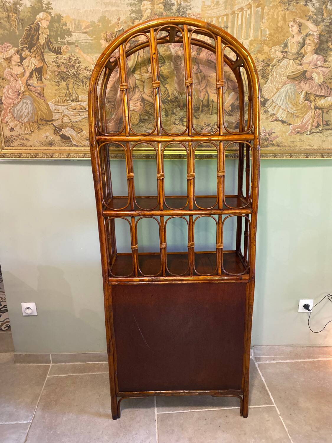 Vintage rattan shelf