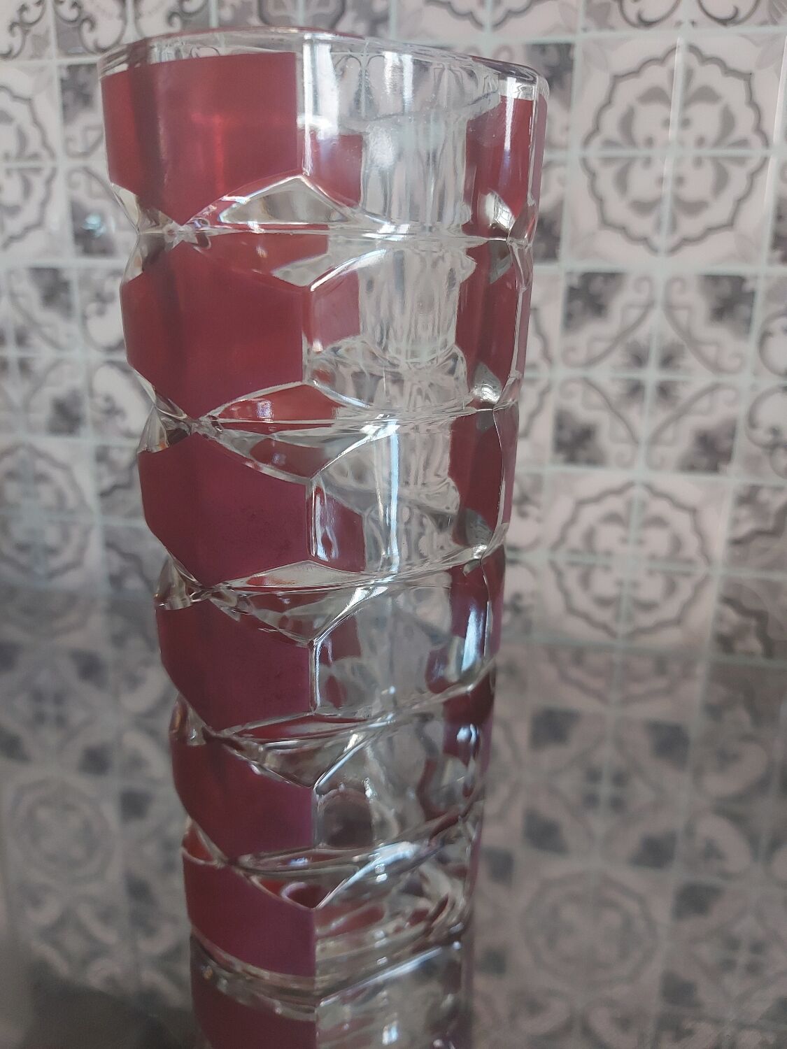 Vintage vase, 1970s, chiseled facets