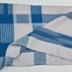 Damask tablecloth with blue and white checkers 1m60 x 1m90