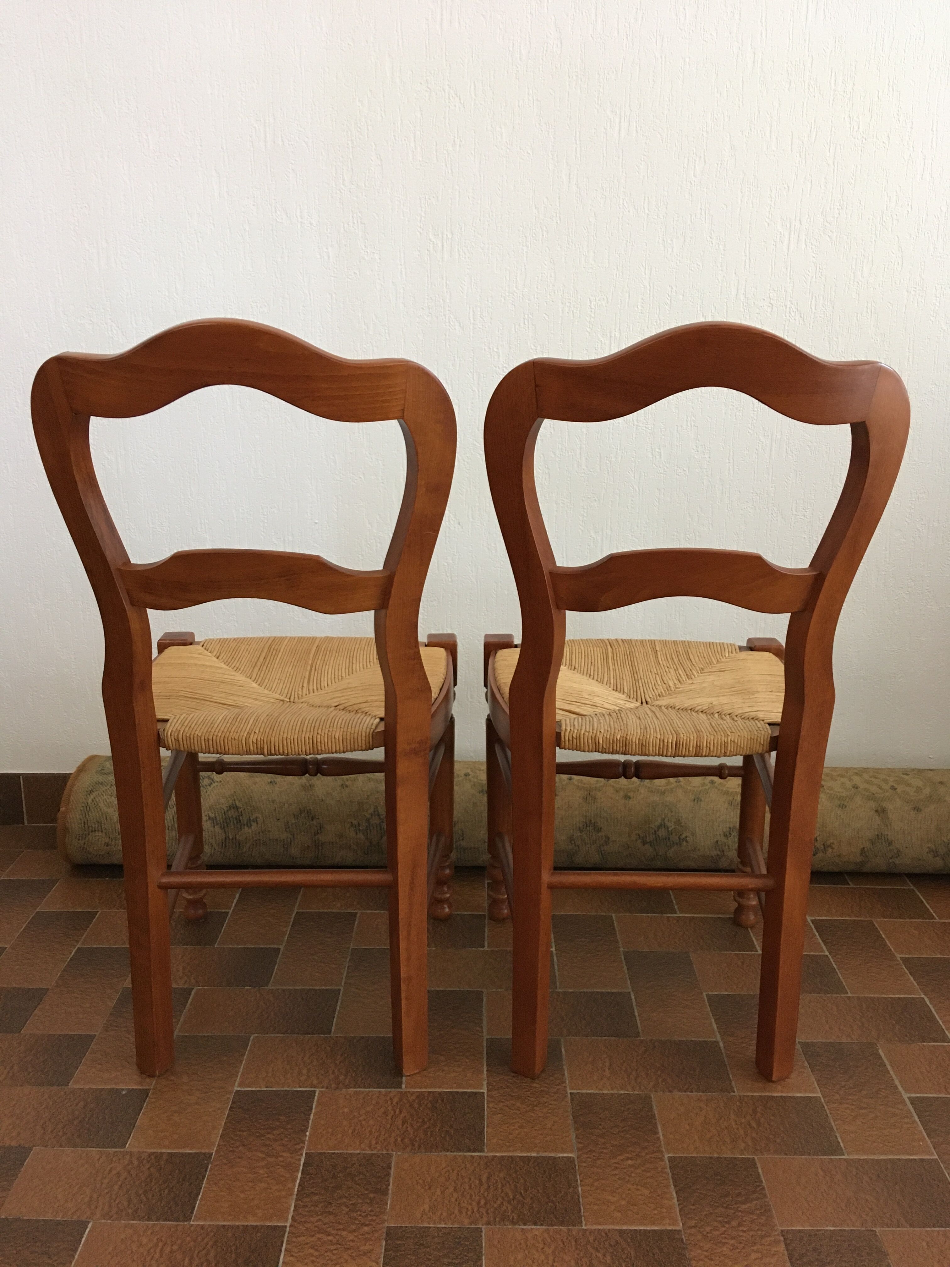 Set of 2 Baumann straw chairs