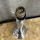 Lamp base in brushed metal and silver metal from the 1930s-1940s