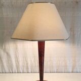 Table lamp by Unilux in wood and brass - mid 20th century.