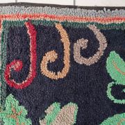 Tapis ancien fait main American Hooked 65cm x 168cm - 1C989