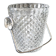 Vintage glass ice bucket stamped with a metal handle