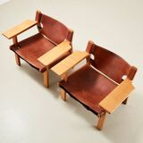 Borge Mogensen Pair of Spanish Chairs model 2226 for Fredericia Denmark 1958