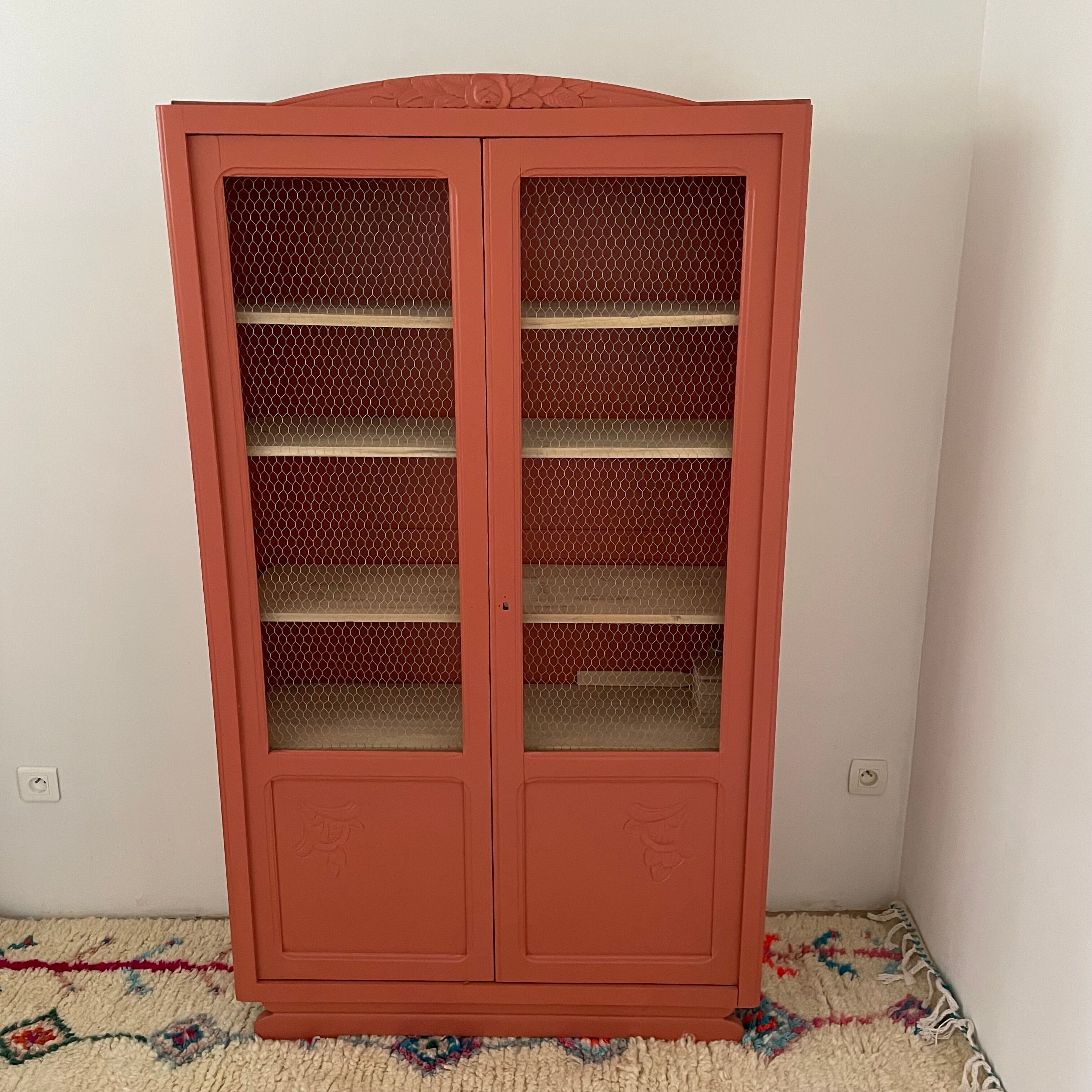 Vintage art deco terracotta wardrobe