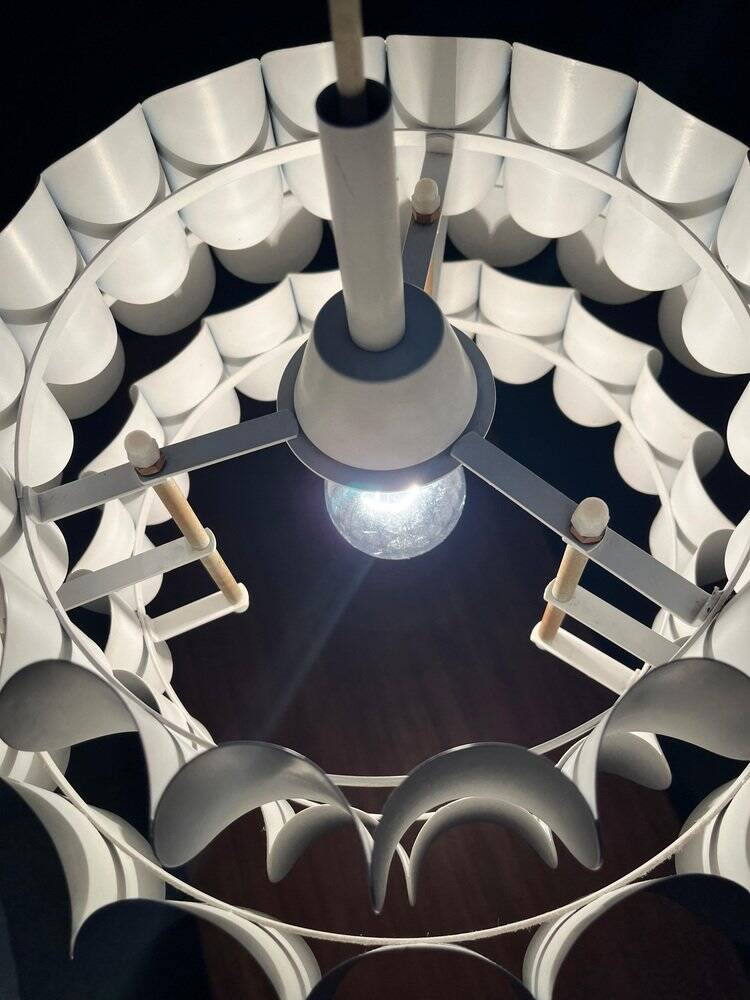 White metal suspension from the mid-century by H. Zender for Temde, 1960s.