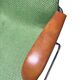 Metal and green fabric armchair