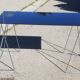 Vintage steel wire desk with chrome trestles and smoked glass top