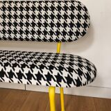 Houndstooth fabric bench