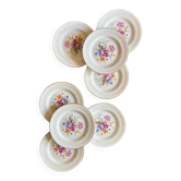 Lot de 8 assiettes à dessert vintage - Fleurette de Gien