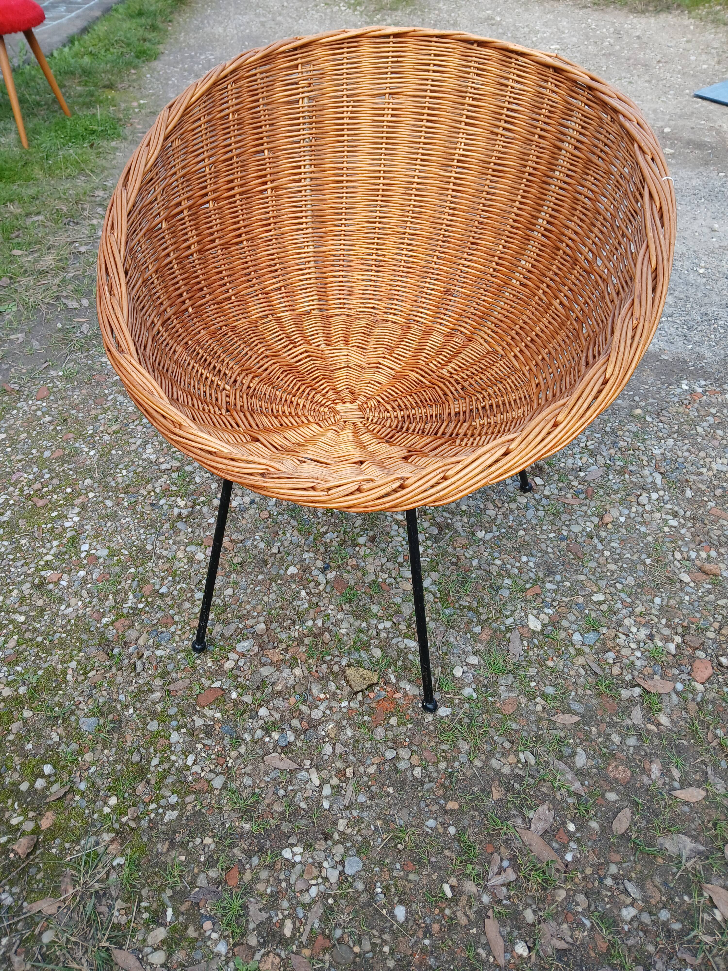 Vintage rattan basket chair