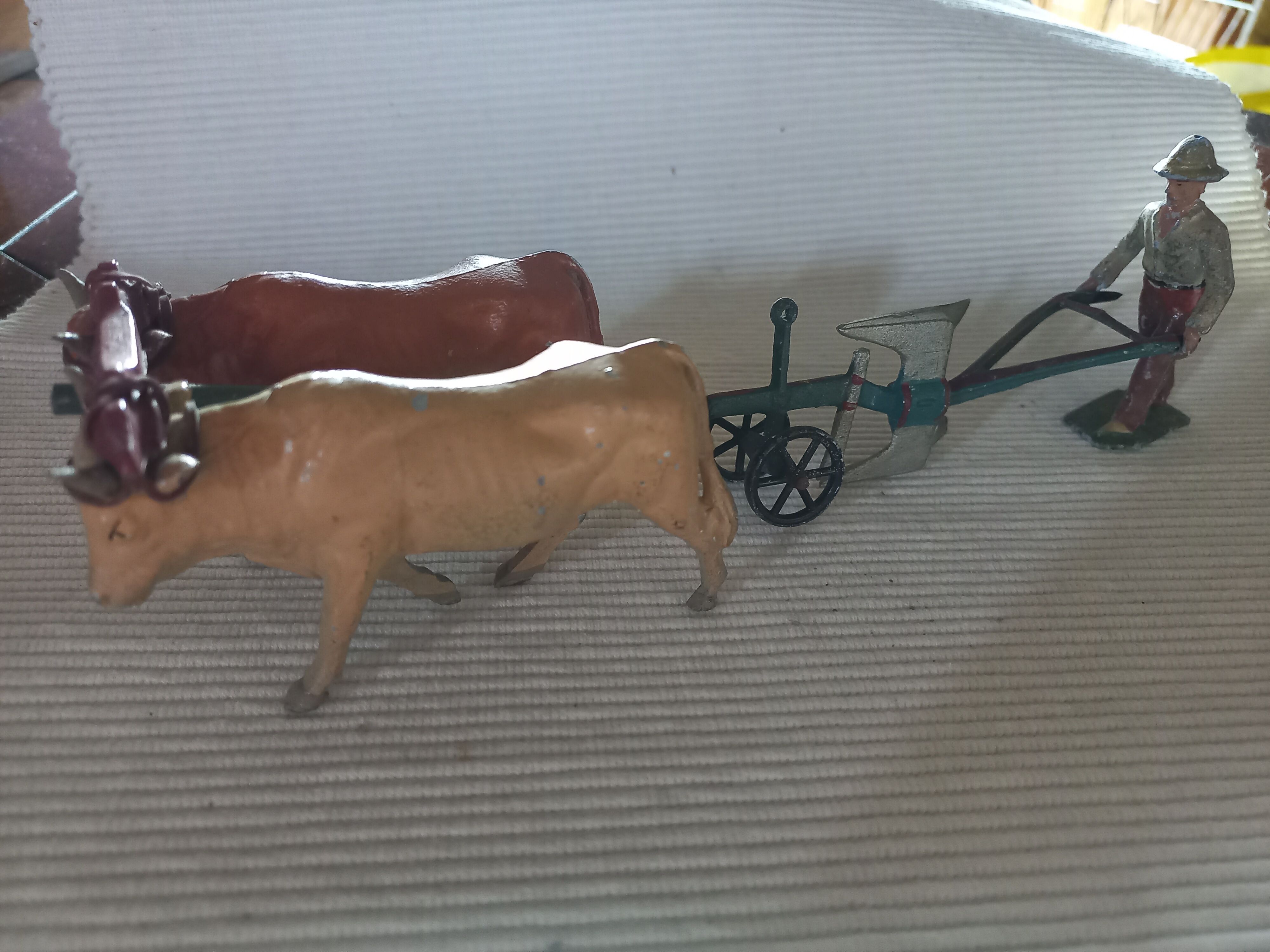 Figurines Soldats De Plomb/Alu - Attelage Convoi Chariot 4 Chevaux - Vintage, Bon État